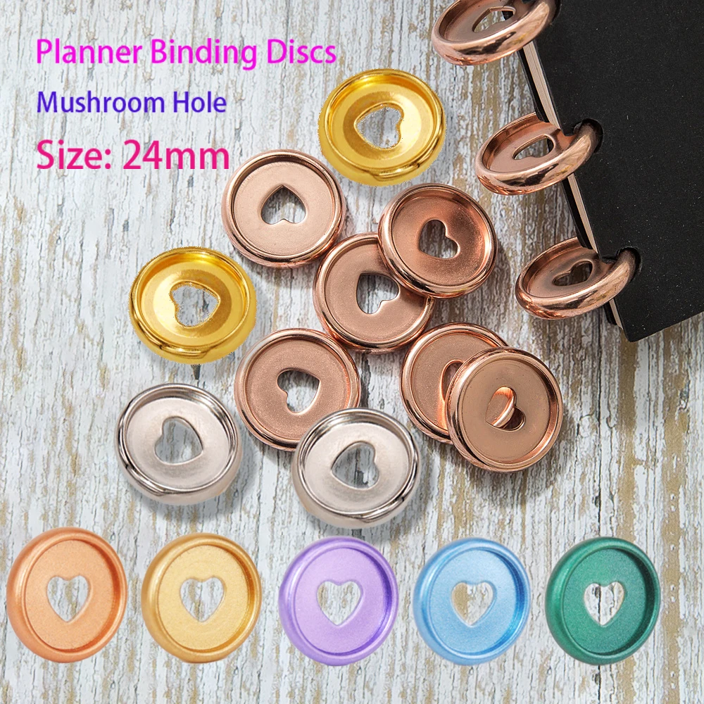 36pcs 24mm Binder Rings for Notebook Plastic Mushroom Rings Binding Planner Binding Discs Notebook Discs Binder Office Supplies