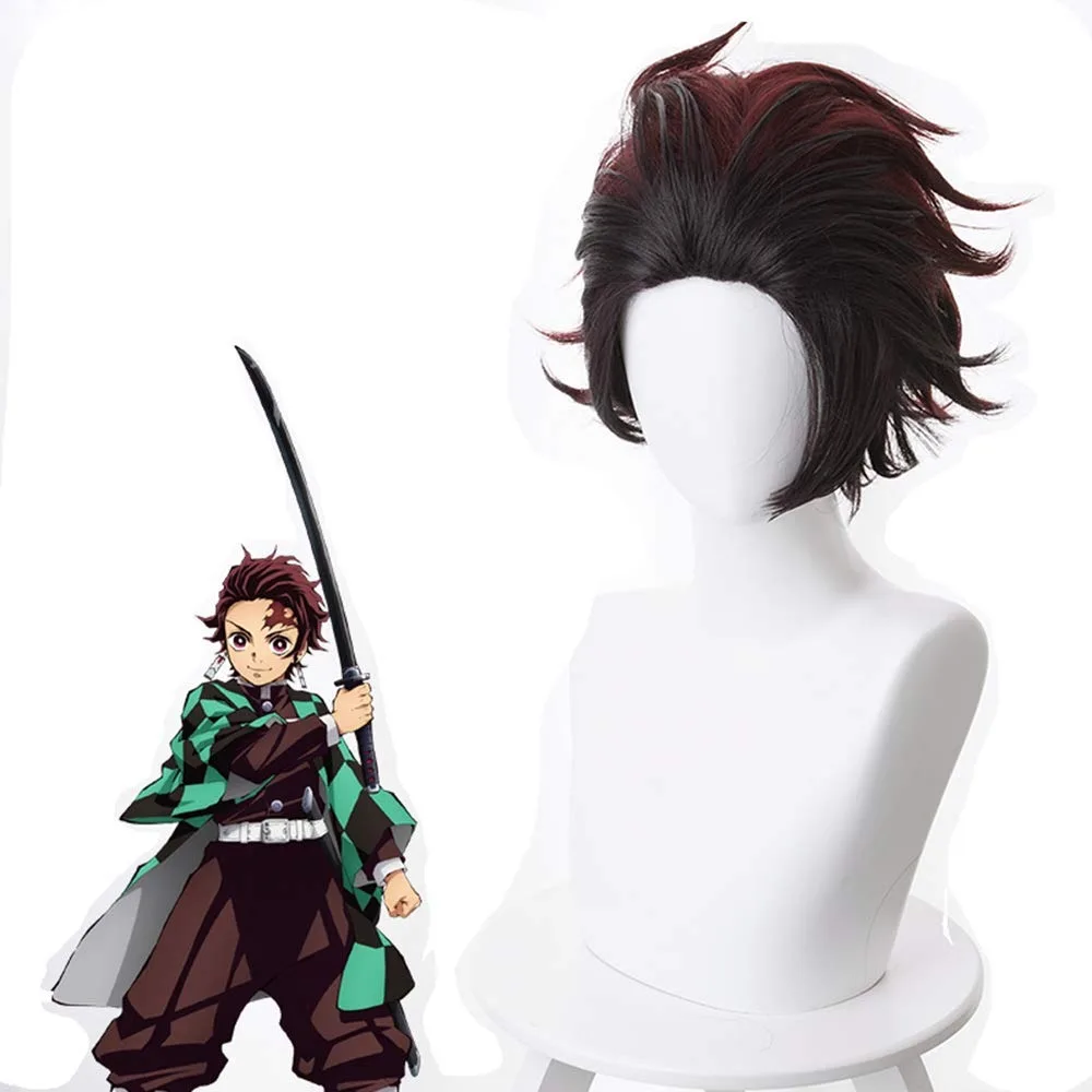 Demon Slayer kimetsu no yaiba Nezuko Tanjirou Agatsuma Zenitsu Tomioka Giyuu Inosuke Косплей парики
