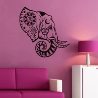 indian pattern removable art wall sticker elephant head vinyl wall decal for bedroom decor wall mural decorative wallpapery 492