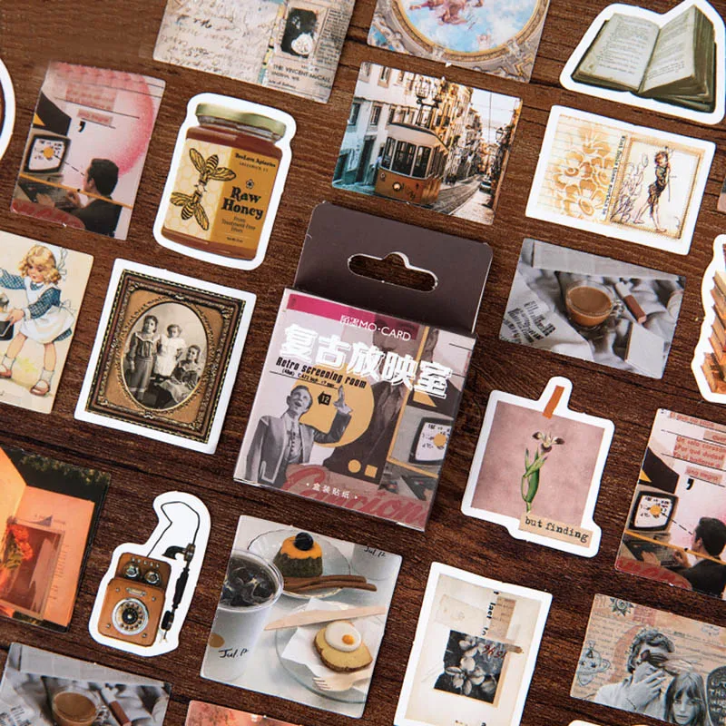 45 шт Ретро наклейки каваи видео канцелярские Бумажные Клейкие для детей