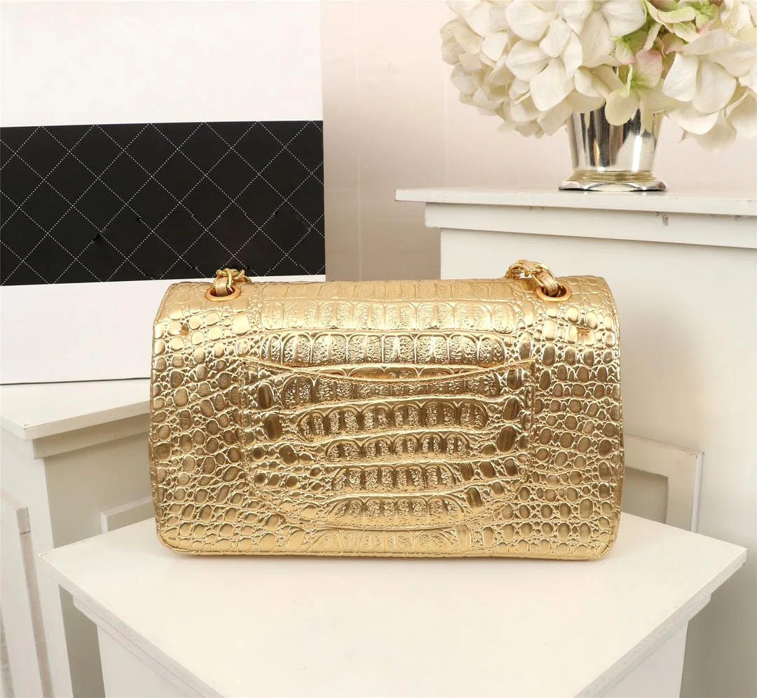 

Leather Ladies Handbags high-end luxury brand 2021 new crocodile pattern handbag fashion flap shoulder chain bag