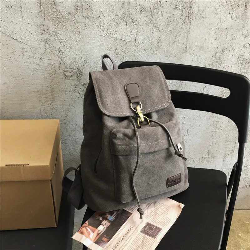 

Fashion Tide Soil Color Brand Canvas Laptop Backpack Style Boys And Girls Leisure Travel Trend Mochila School Bags