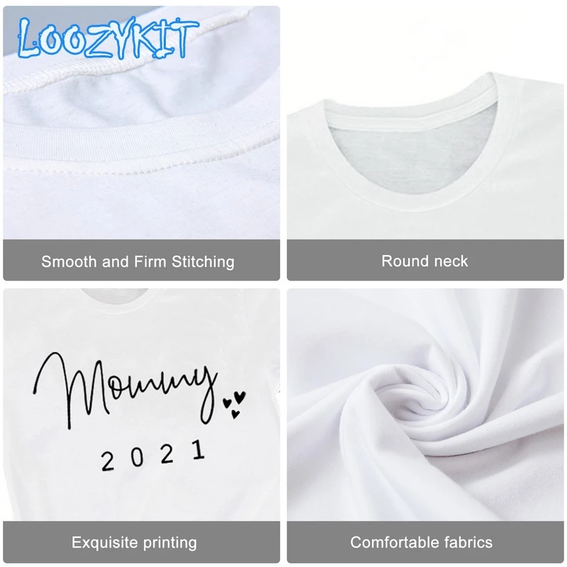 

Round Neck Print Creative Short-sleeved T-shirt Parent-child Wear