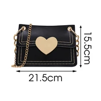 TTOU Fashion Heart Lock Shoulder Bag For Women PU Leather Crossbody Bag Light Mobile Phone Purse Small Square Bag Shopping Bag