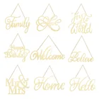 Деревянные подвесные Подвески с надписью Hello Welcome Family, девиз деревянного ремесла для дома, Настенный декор, товары для свадьбы, дня рождения
