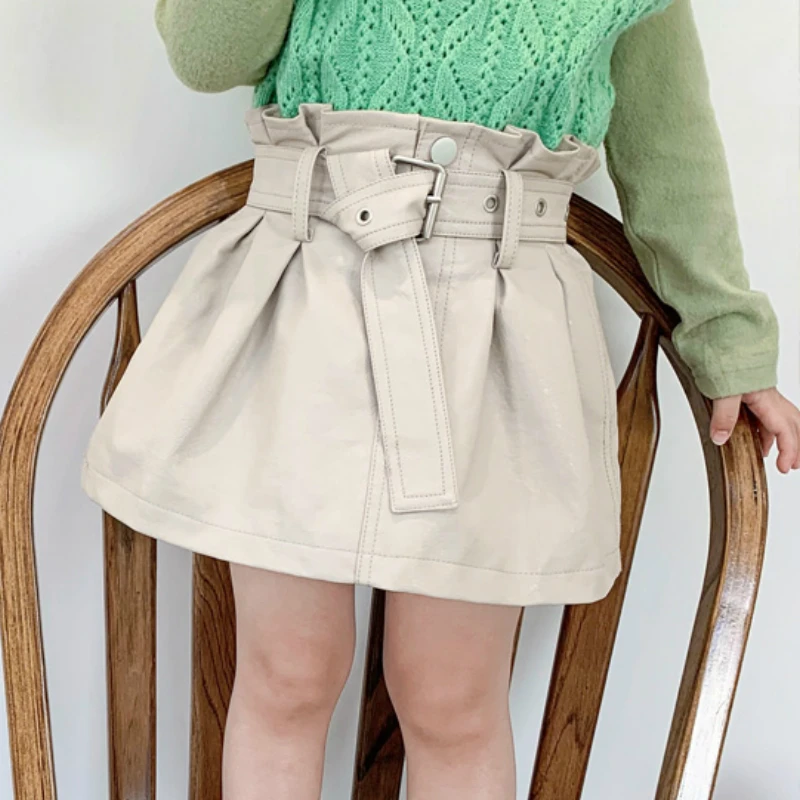 Юбки для девочек юбка из искусственной кожи детская одежда малышей детские