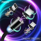 Магнитный зарядный кабель светодиодный кабель с разъемом Micro USB Type-C для iPhone Huawei Honor Xiaomi Redmi 5 мобильный телефон USB C зарядного устройства Шнур провод