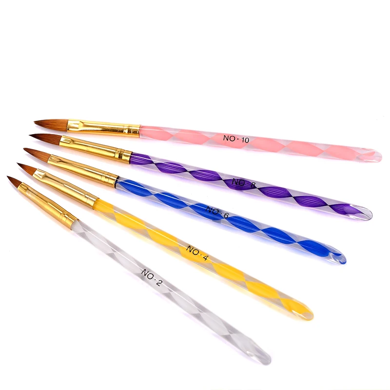 

Nylon Brush Manicure Nail Art Brush Acrylic Handle Nail Art Tools Brush Nail Polish Painting Drawing Nail Art Pen #8 #6