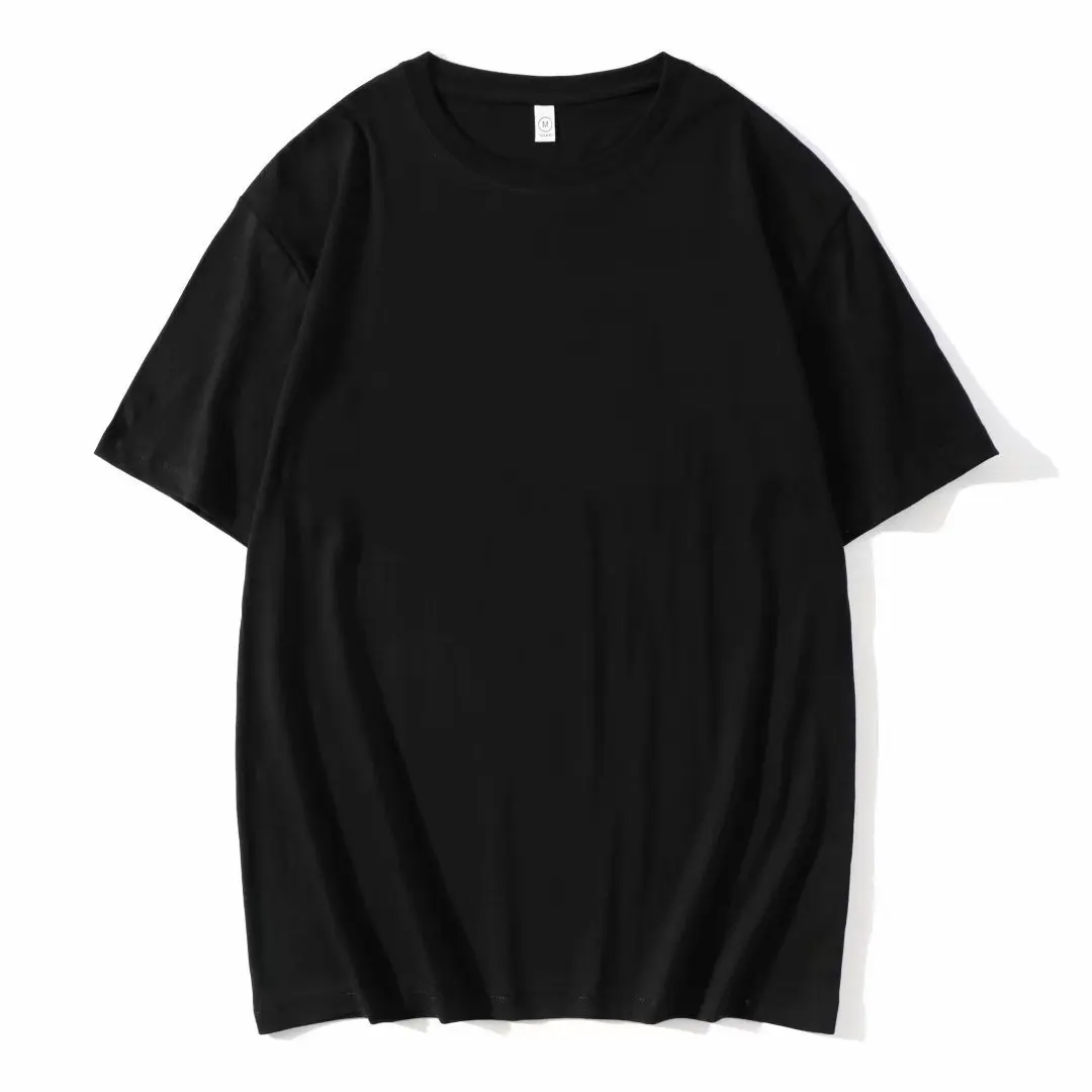 

Summer drop shoulder round neck short sleeve custom blank cotton T-shirt