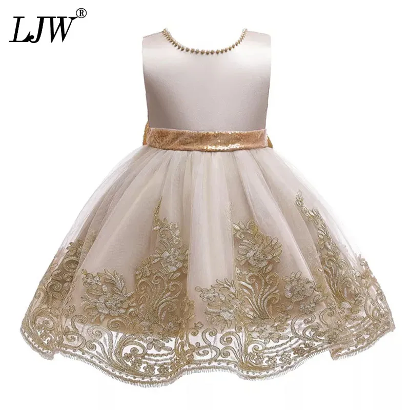 

Летнее Детское свадебное платье без рукавов, милый костюм принцессы для девочек, платье для дня рождения с аппликацией, детское платье, плат...