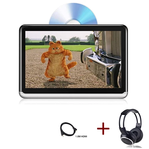 1X1HeadsetX1.0m HDMI YAZH 10,2 дюймов Android 6,0 Автомобильный 1 подголовник монитор 4500 мАч батарея ips экран 1366*768 CD DVD плеер wifi Bluetooth зеркало ссылка - Цвет: 1X1HeadsetX1.0m HDMI