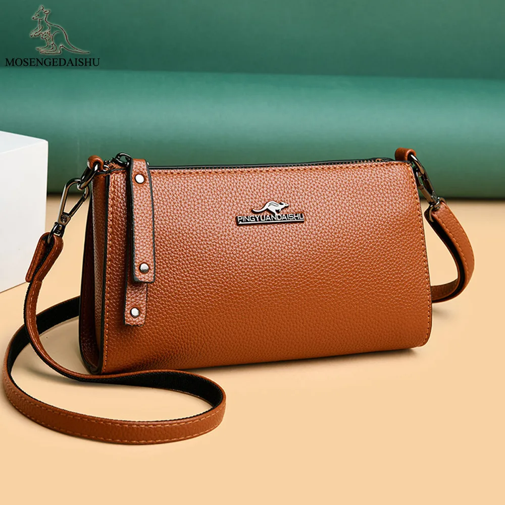 

Famous Brand Women Crossbody Bag Tassel Female Clutch Bag Soft Pu Leather Shoulder Bags Brown Purse Fashion Small Messenger Bags