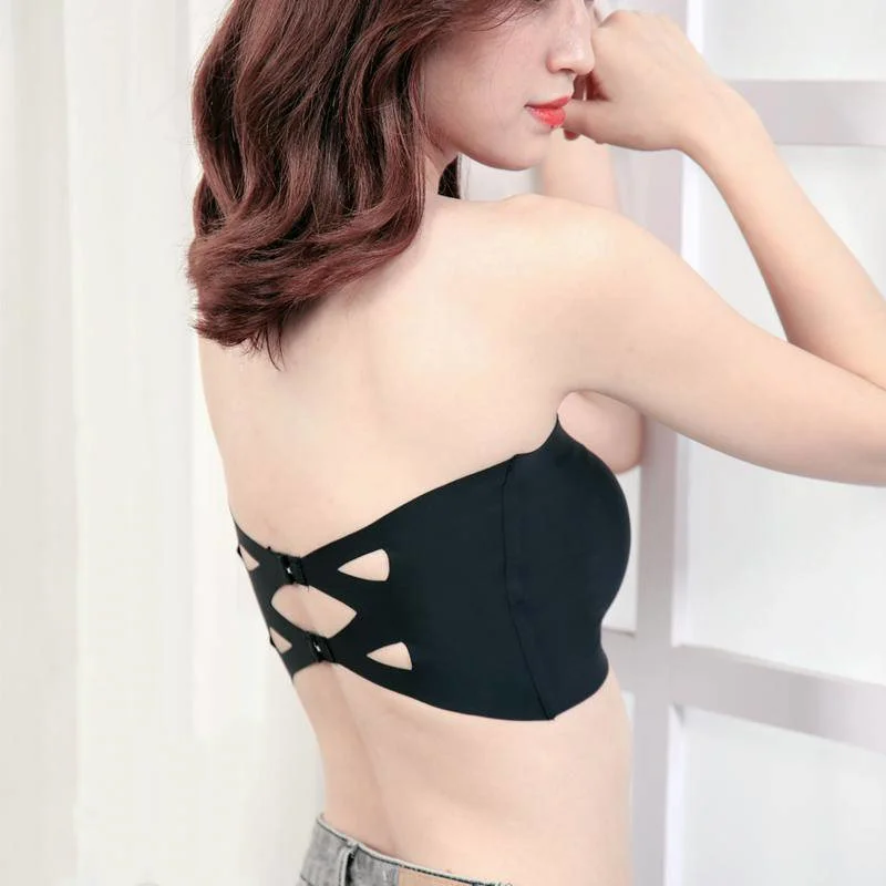 

Ice silk traceless bra, one shoulder invisible wedding dress, strapless underwear for women
