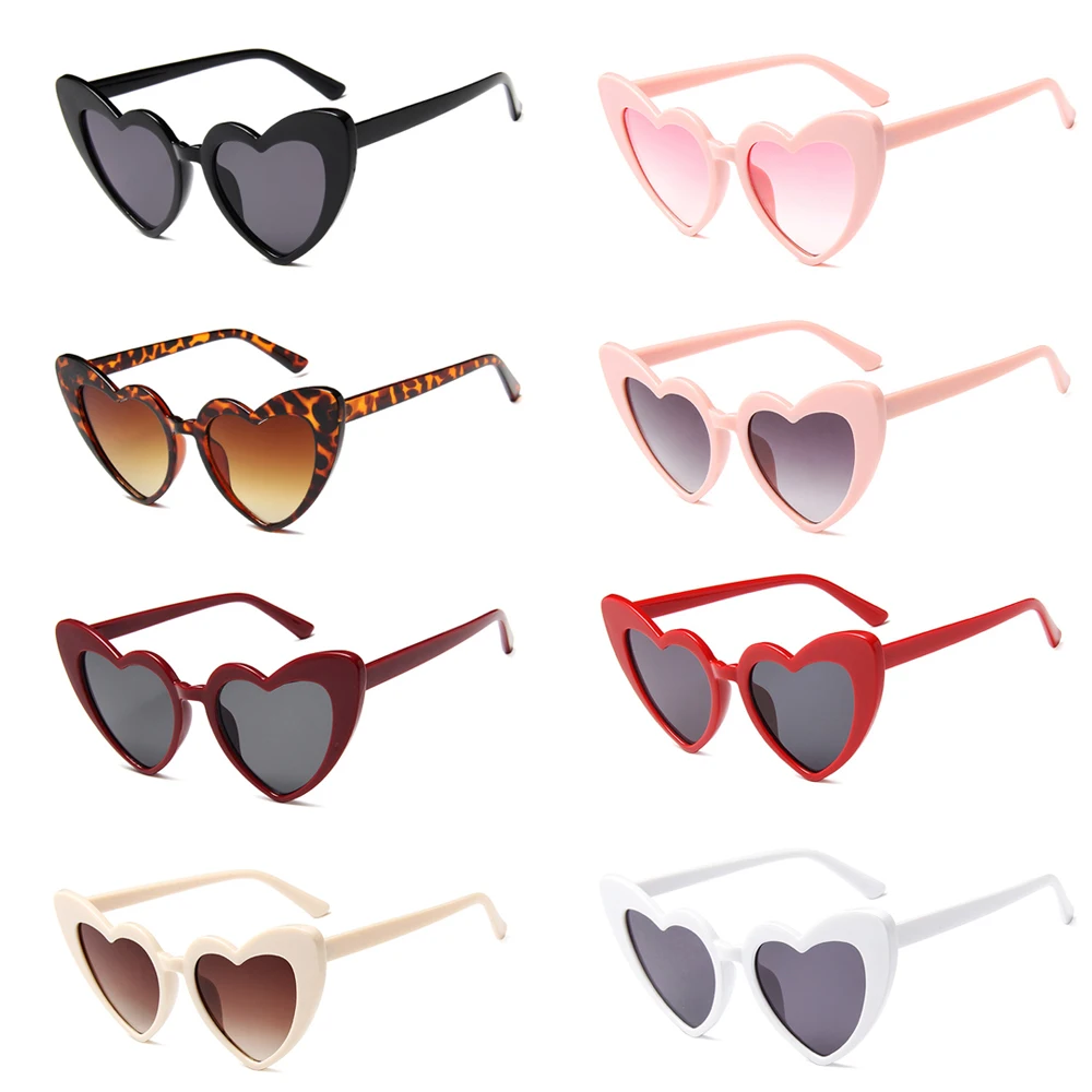 

1PC Heart Shaped Sunglasses Women Fashion Love Heart Retro Sunglasses UV400 Protection Eyewear Women's Accessories New Hot