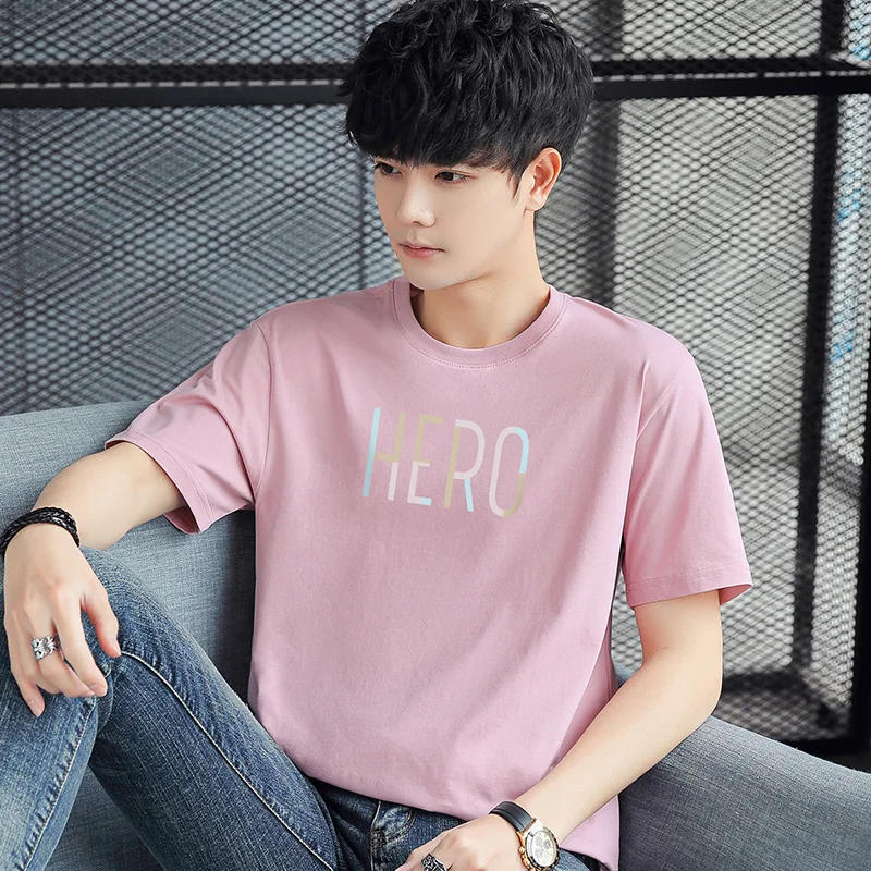 

2021 Spring/Summer New Hot Sale Pure Cotton Casual Sports Men's Printed T-Shirt Street Trendy Short Sleeve