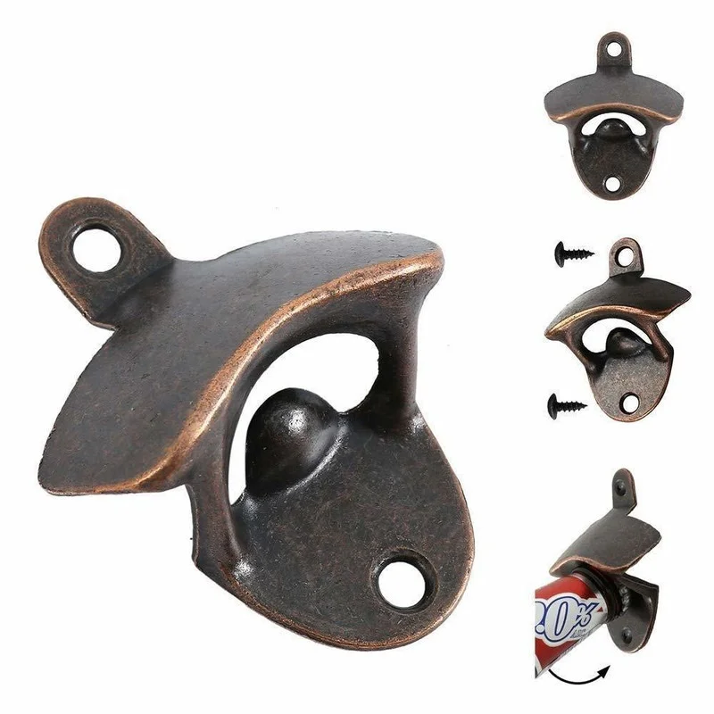 10pcslot bottle opener wall mounted rustic beer opener for kitchen cafe bars refrigerator gadgets home hardware accessories free global shipping