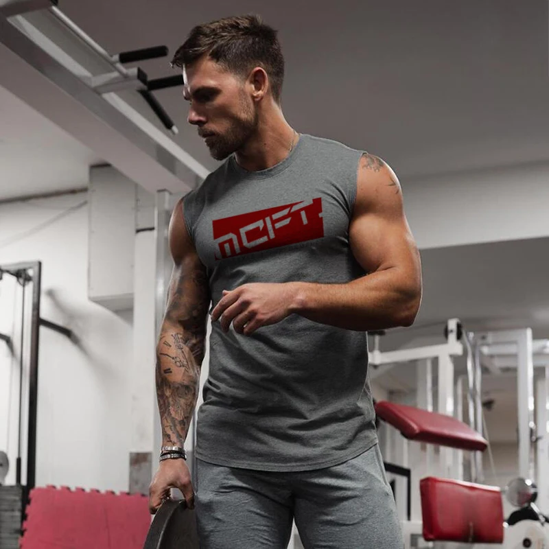 

Gym Clothing Workout Sleeveless Shirt Bodybuilding Tank Top Men Fitness Mens Sportswear Muscle Vests Cotton Compression Singlets