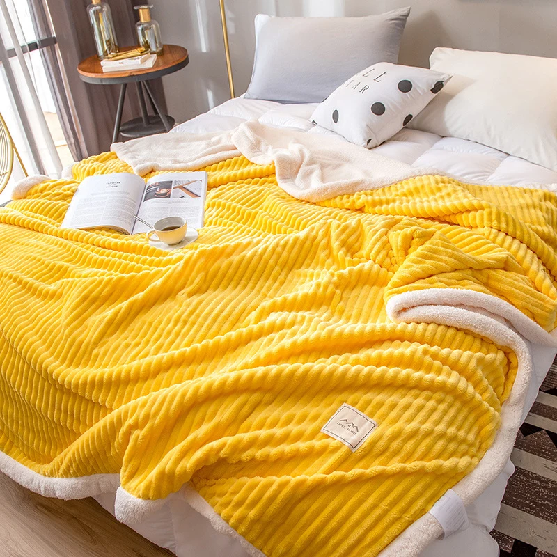 Двухслойное плотное одеяло с весом в однотонном исполнении из мягкого плюша на зиму, комфортное для кондиционирования воздуха, товар для дома, подарок для девочек.