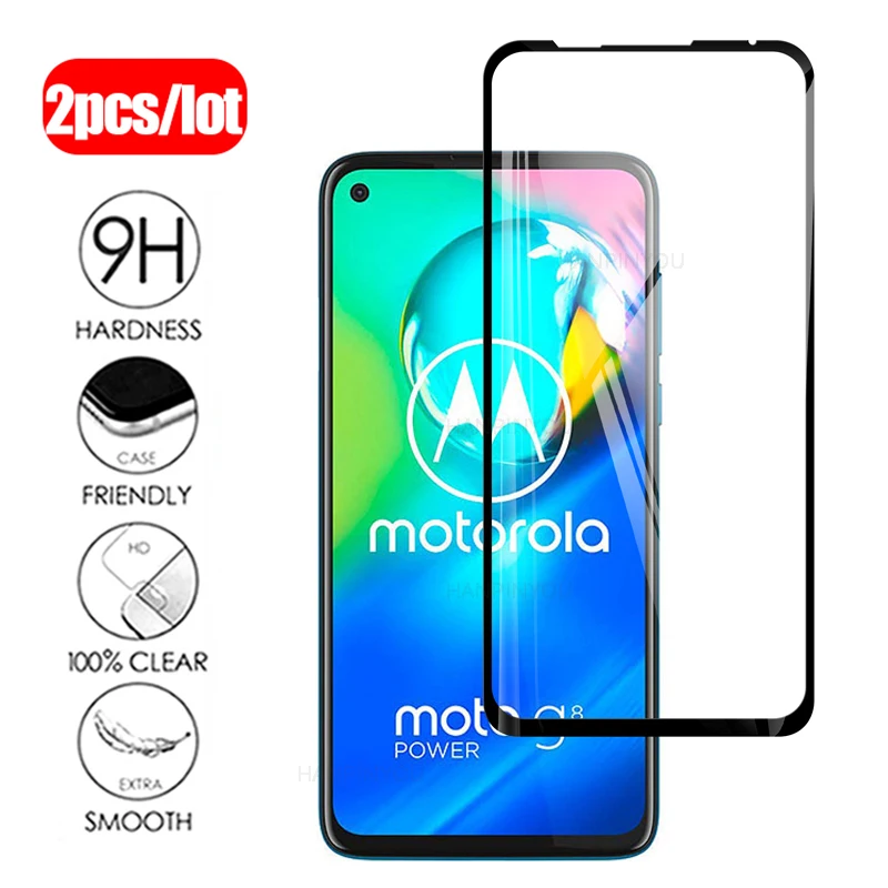 

2 шт. защитное закаленное стекло на для Motorola Moto G8 мощность 6,4 "Полное покрытие Экран защитное стекло пленка