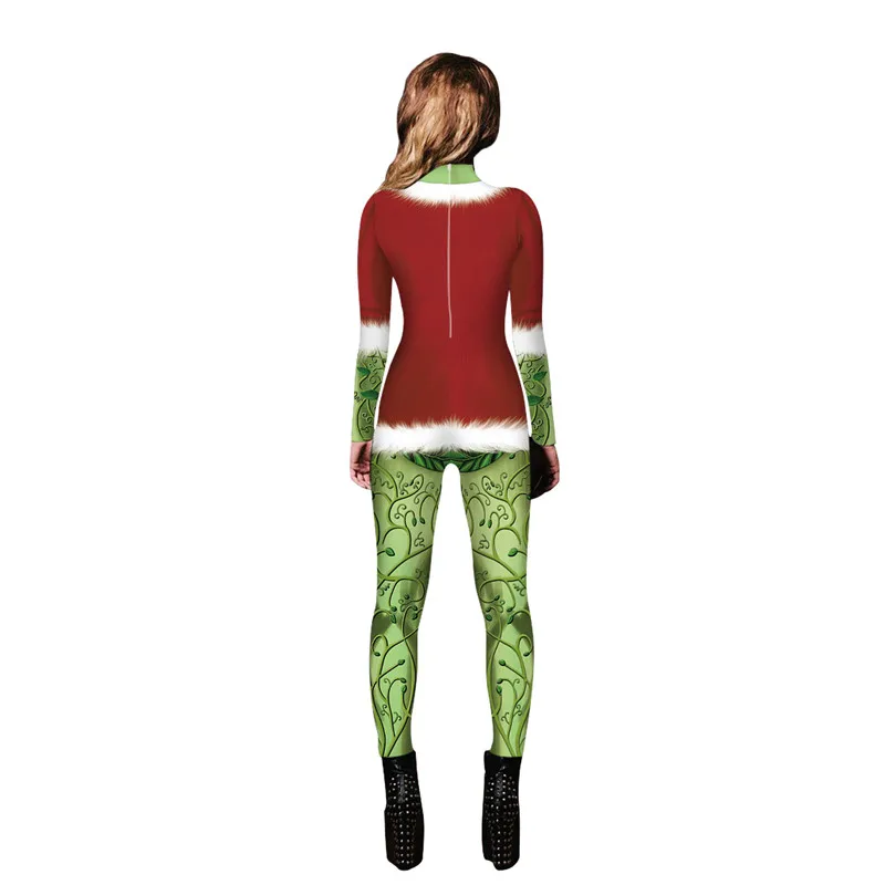 Новинка 2020 облегающий женский комбинезон на молнии для рождественской вечеринки