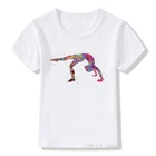 Новые футболки для девочек с акварельным принтом гимнастики, подарок для любимых, Повседневная футболка, белые футболки на заказ, детская одежда, оптовая продажа