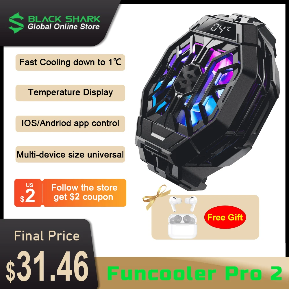 Black Shark-enfriador Funcooler 2 pro para teléfono, refrigeración líquida FunCooler para Poco X3 F3 M3,Xiaomi Redmi Note 10,iphone