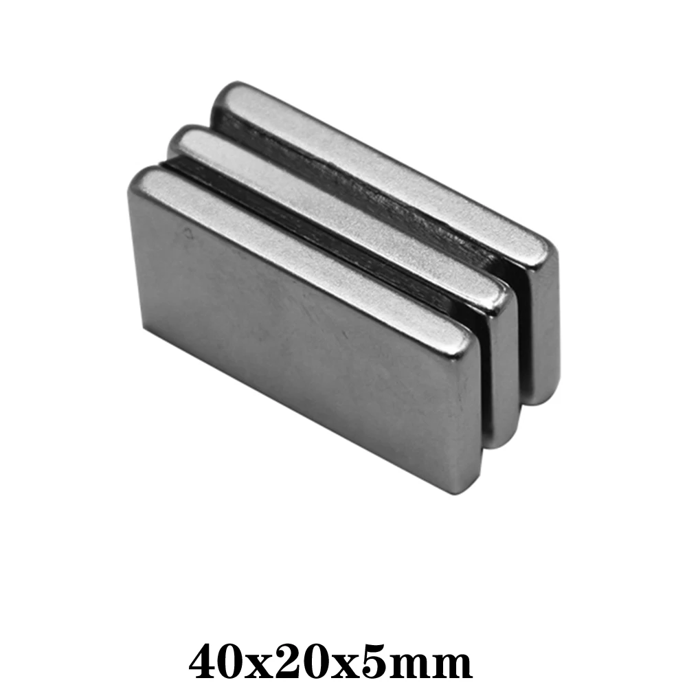 

2~30PCS 40x20x5 Quadrate Strong Neodymium Magnet 40mm*20mm Powerful NdFeB Magnetic 40x20x5mm Rare Earth N35 Magnets 40*20*5