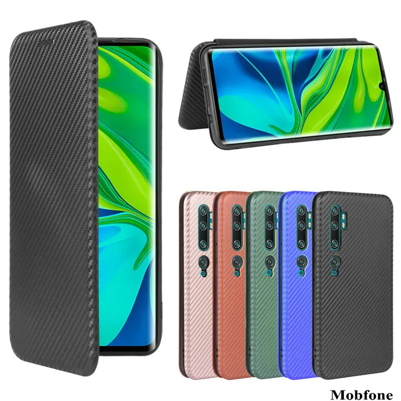 

Чехол для Mi Note 10, новый чехол-книжка из углеродного волокна для Xiaomi Mi Note 10 Pro, чехол-бумажник для книг Mi Note 10 Lite, ТПУ бампер, Note10
