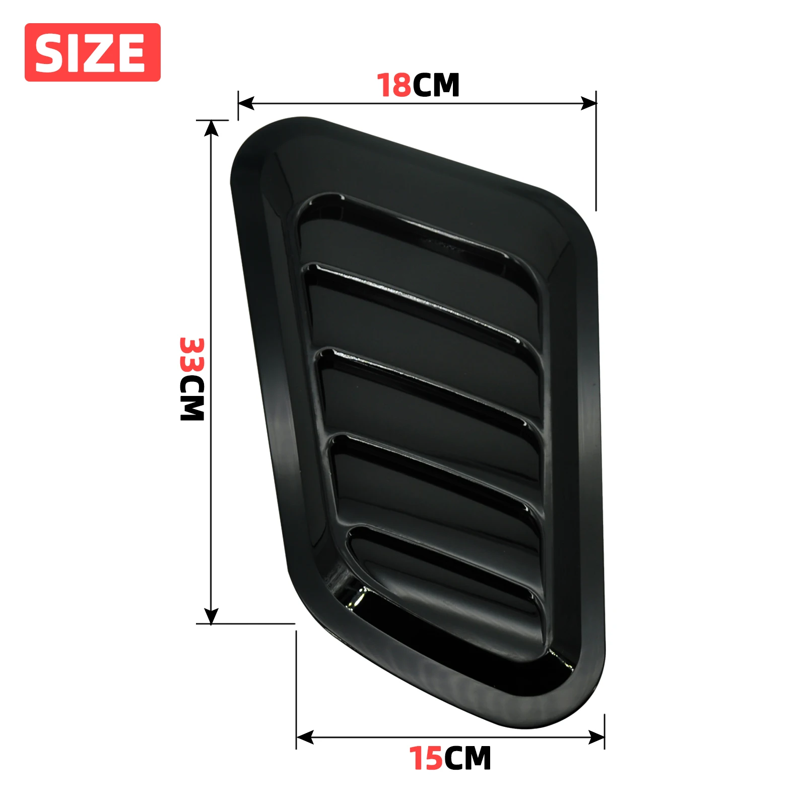 2 шт. Универсальный глянцевый АБС-пластик автомобильный воздухозаборник