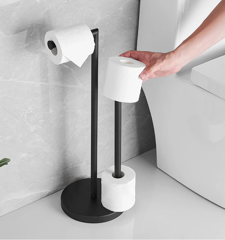

304 Stainless Steel Toilet Paper Holder Bathroom Free Standing Toilet Paper Dispenser Storage Toilet Tissue Organization WB8230