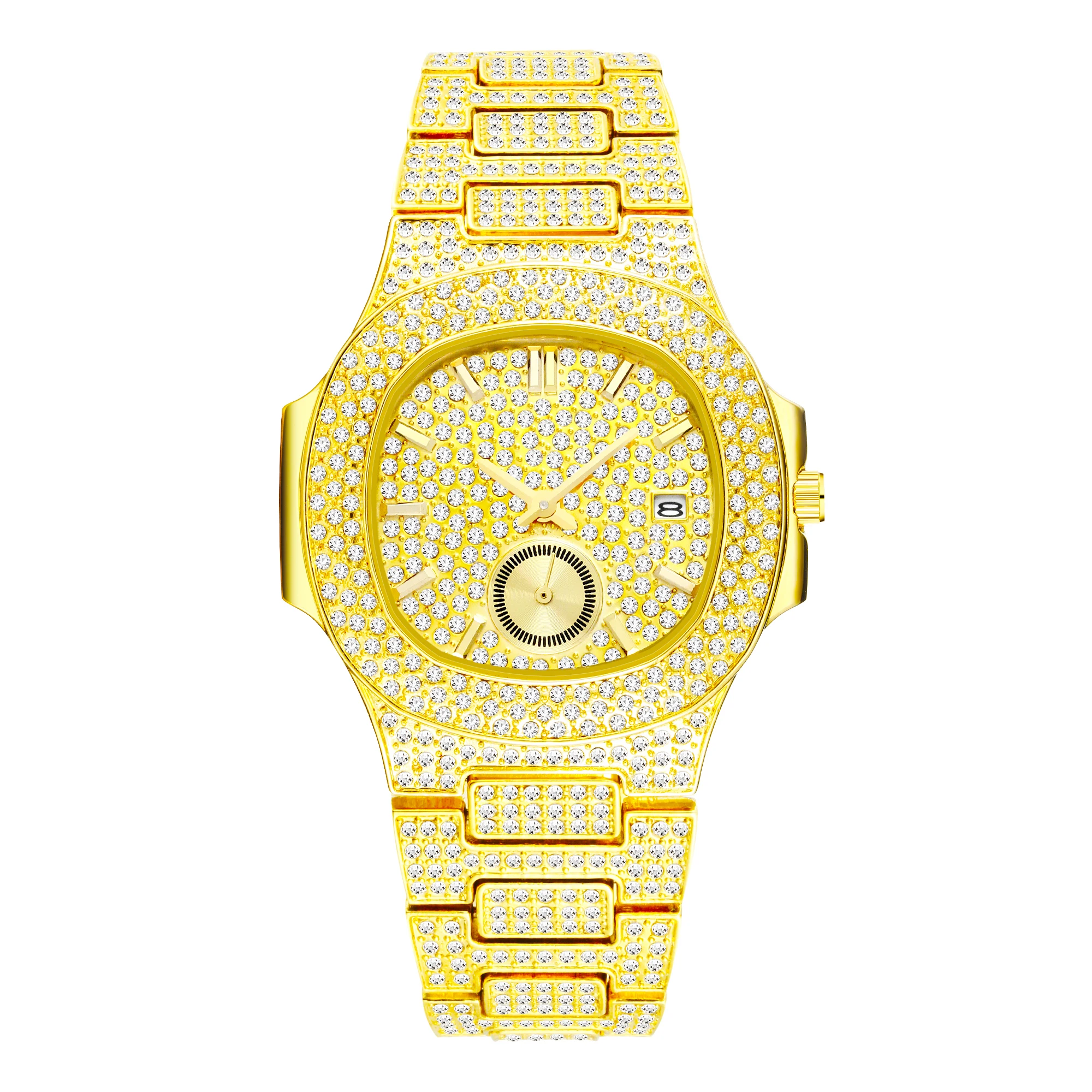 

GOLD TOP brand fashion 18K gold full decoration ladies quartz waterproof watch luxury diamond