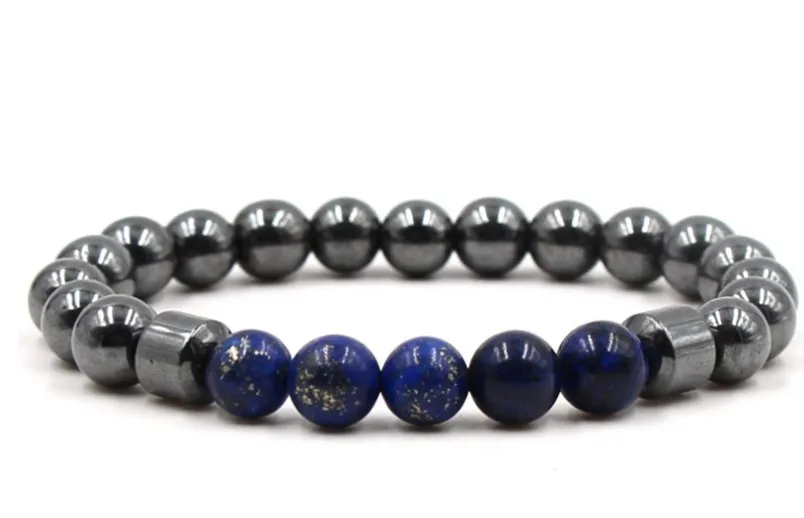 8 мм gf32 регулируемое очарование природа лазурит гематит браслет из бисера