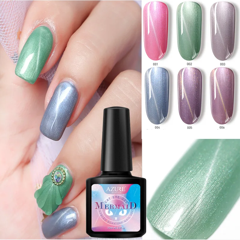 Modelones 6 шт./лот кошачий глаз светодиодный Гель-лак замачиваемый дизайн ногтей УФ