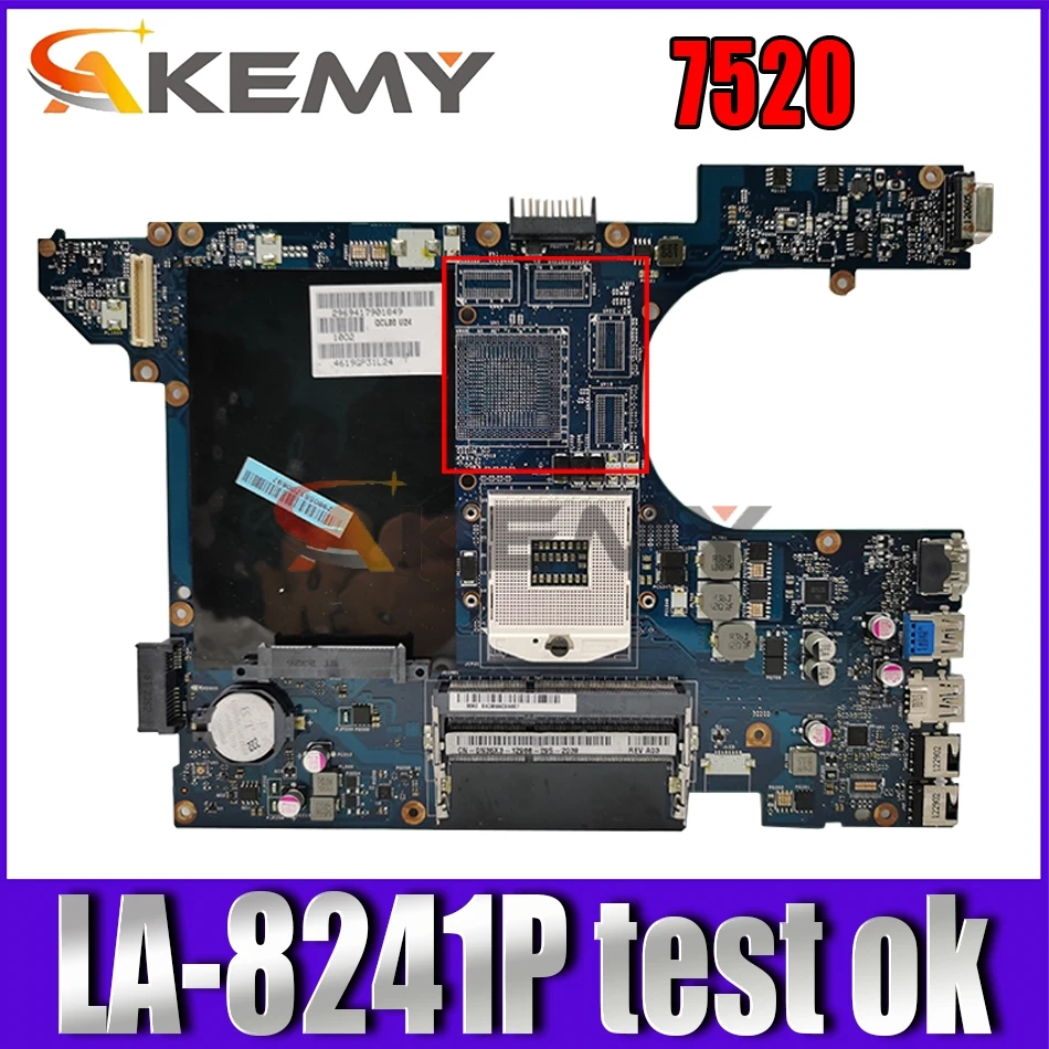 Материнская плата Akemy QCL00 LA-8241P для ноутбука dell Inspiron 15R 5520 7520 оригинальная
