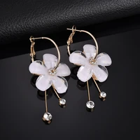 new transparent glass dried flowers earrings crystal statement handmade earring for women plant jewelry tassel earrings er200130