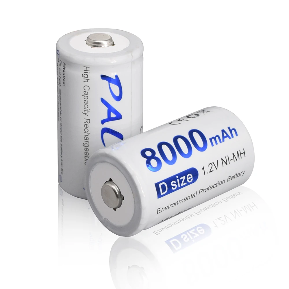 PALO D Size R20 Rechargeable Battery 1.2V NIMH Cell Batteries 8000mAh for Toys Radio Microphone Gas Cooker battery | Электроника