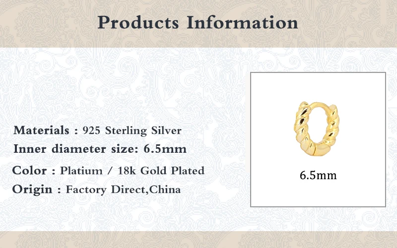 

MORSE 1 Pair Small Hoop Earrings 925 Sterling Silver Circle Pendientes Hoop Earrings for Women Men Arete Earring Ear Bone Buckle