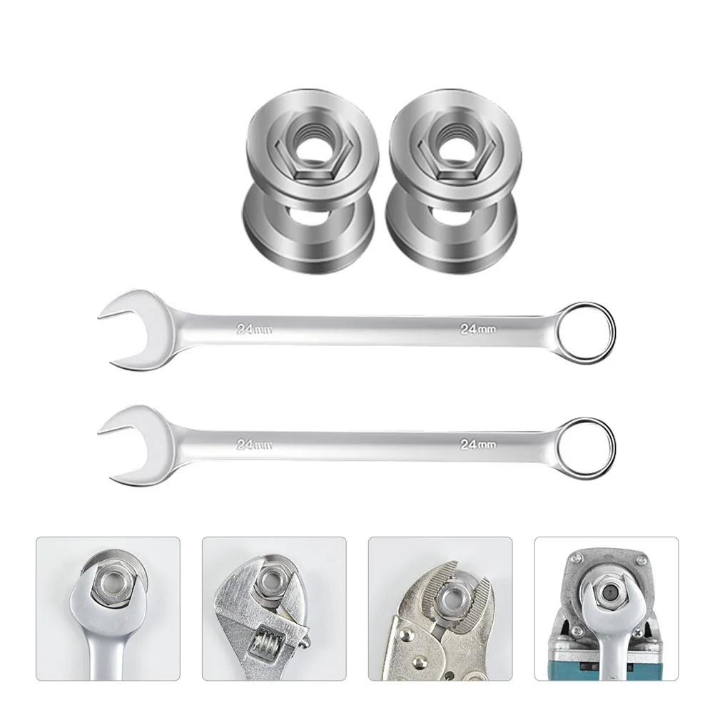 

2 Sets Angle Grinder Lock Nut Replacement Hexagon Set Fitting Part with Wrench