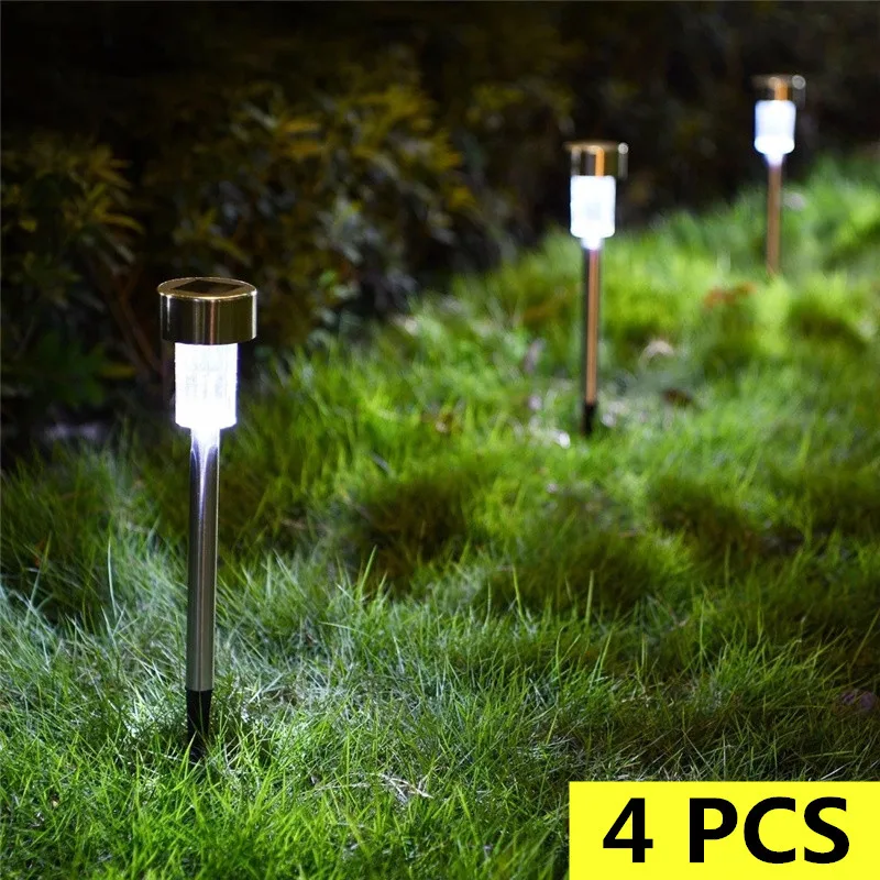 

4 PCS LED Outdoor Solar Lights Pathway Warm White/Multiple Landscape Light for Lawn/Patio/Yard/Walkway Solar Light Garden Decor