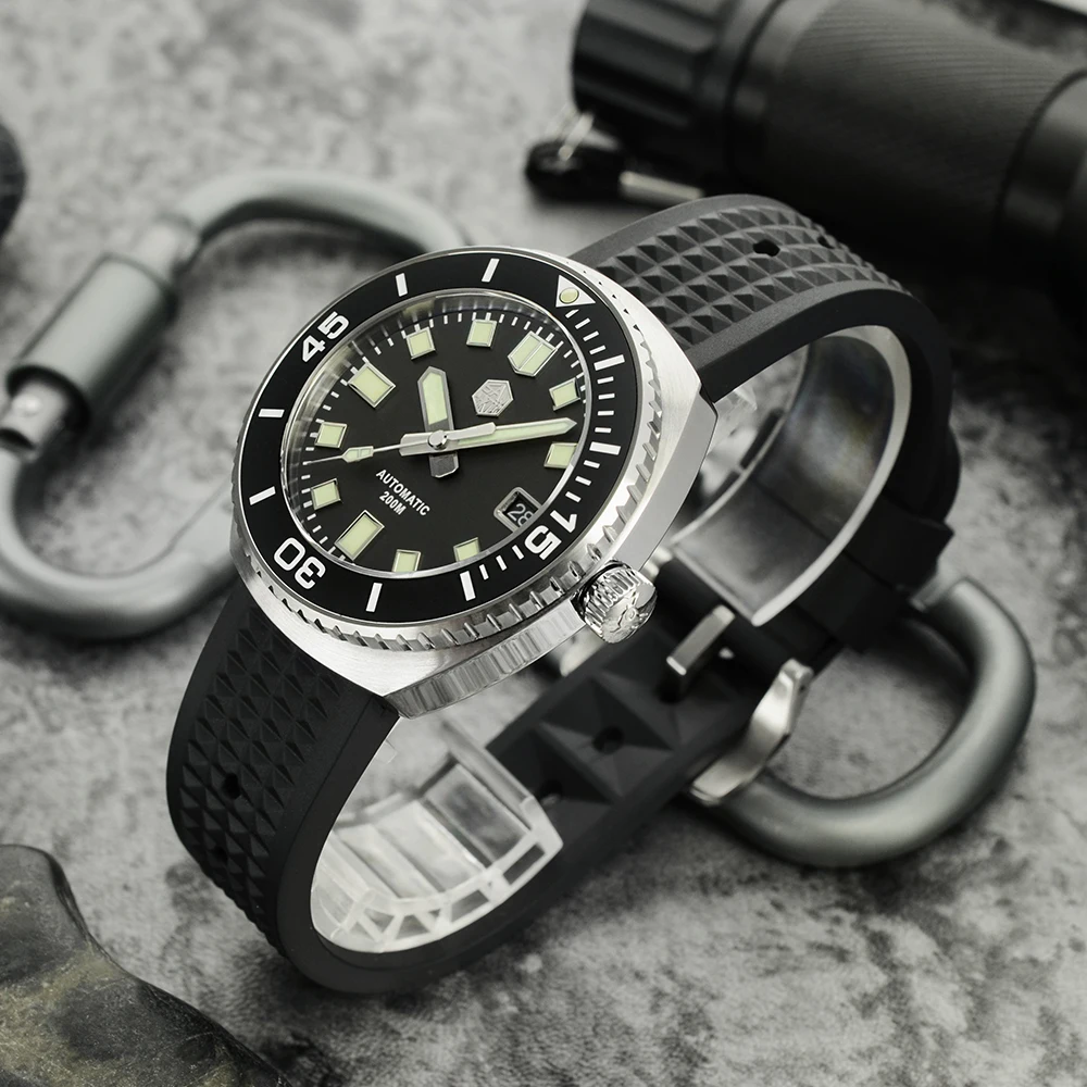 Цена Мужские часы San Martin, оригинальный дизайн, ретро часы-Дайвер, сапфир NH35A, автоматические механические 20 бар, керамический ободок, C3, светящиеся