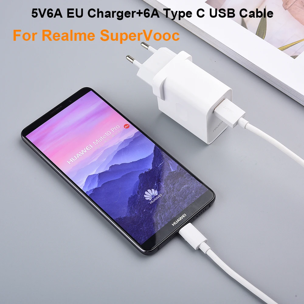 

Original Realme X7 Pro Charger VOOC4.0 30W Power Adapter 5V6A Fast Charing Type C USB Cable For Realme V5 X50 X2 X50m Oneplus