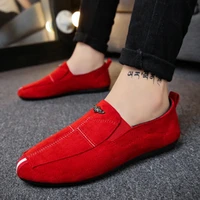 men casual shoes 2021 fashion slip on moccasin driving shoes soft comfortable breathable flats sneakers black gray red loafers