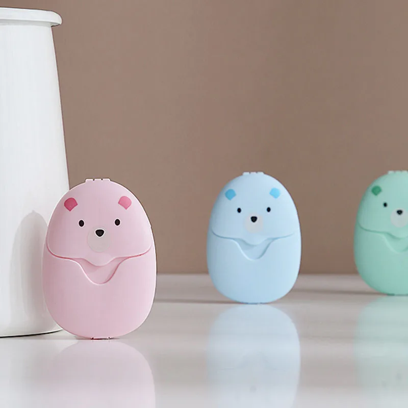 

50Pcs Disposable Mini Soap Paper Portable Cute Boxed Paper Soap High Quality Scented Soap Slice Outdoor Travel Cleaning Supplies