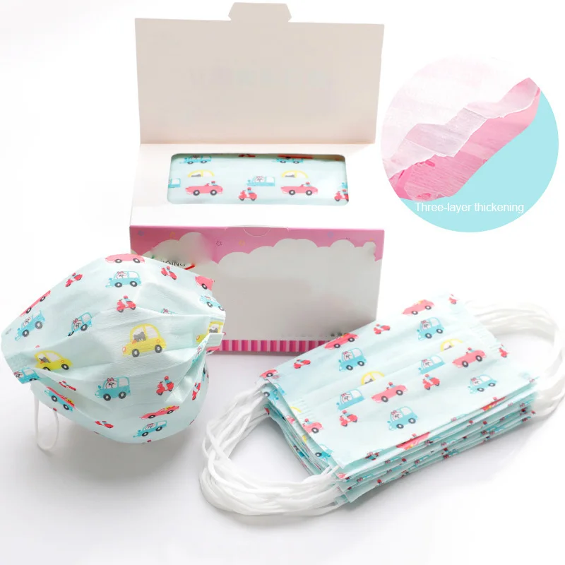 Горячие 50 шт Детские Одноразовые рот маска для лица мультфильм пылезащитный