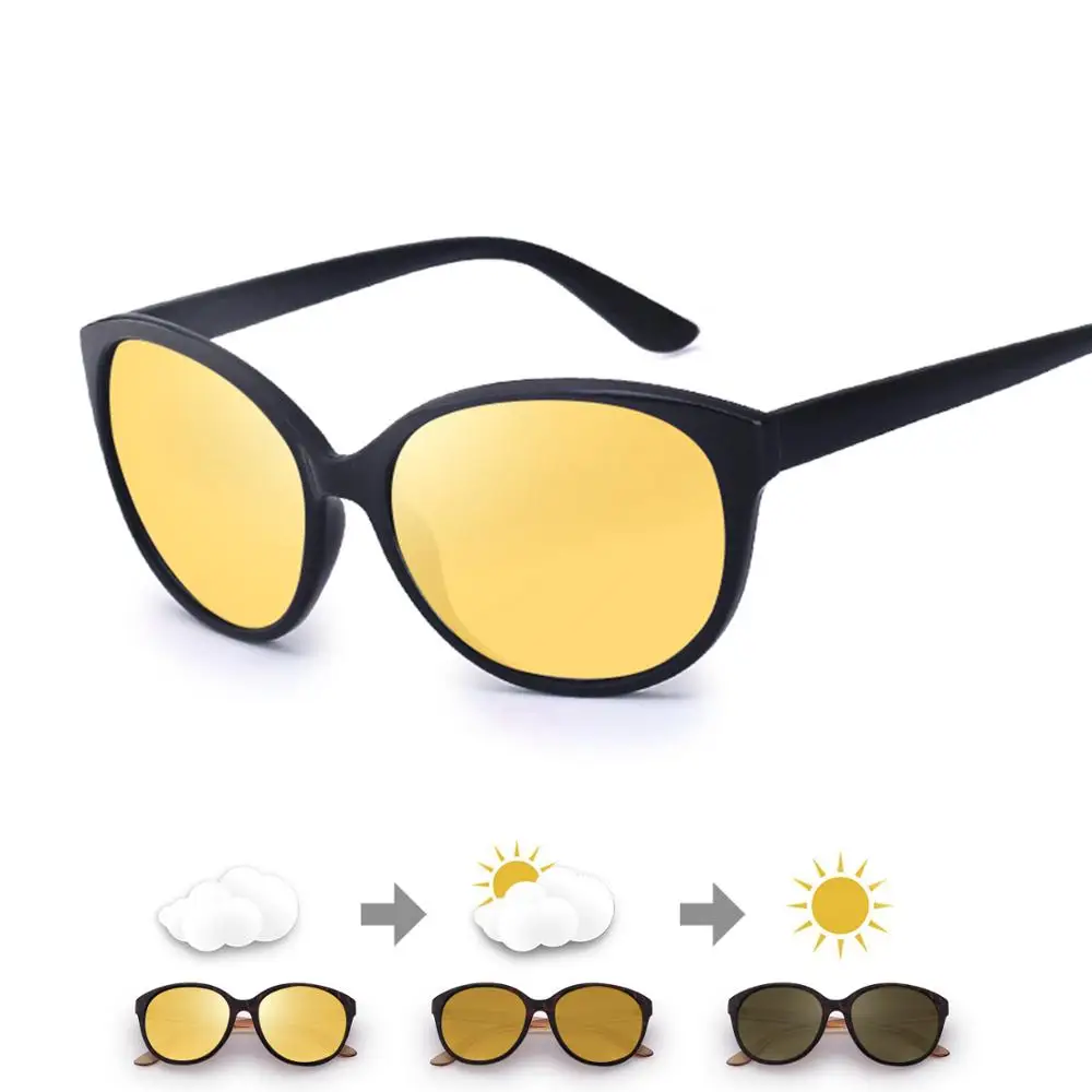 Женские очки ночного видения FENCHI кошачий глаз с желтыми поляризационными