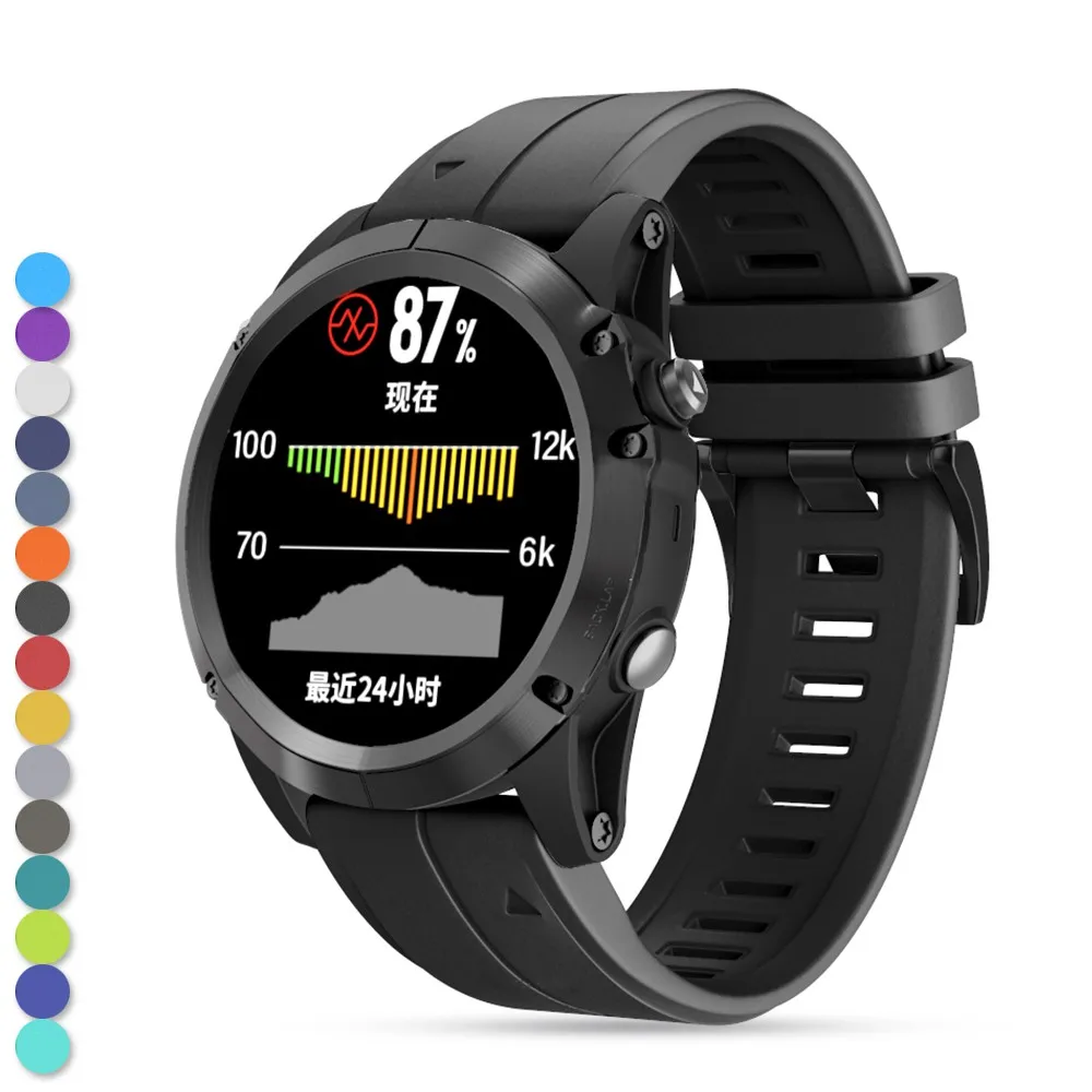Ремешок eiEuuk для наручных часов сменный мягкий силиконовый браслет Garmin Fenix 6X Pro/Fenix