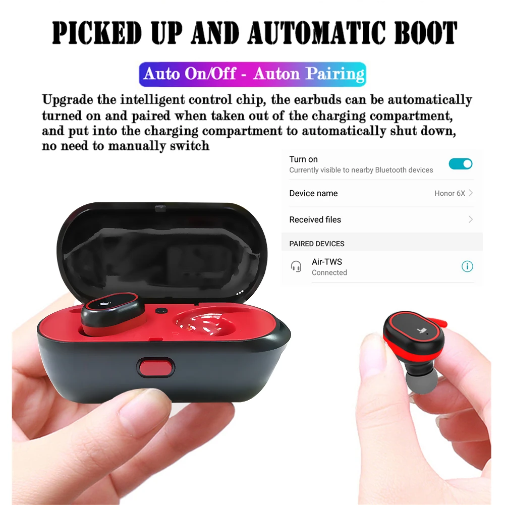TWS беспроводные наушники 5 0 Bluetooth 3D стерео HIFI Спортивная гарнитура