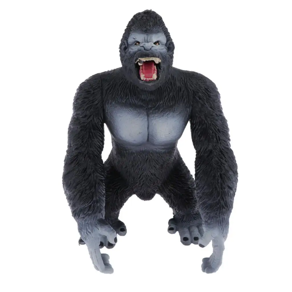 Реалистичная фигурка сидящего дикого животного Gorilla коллекционная настольная