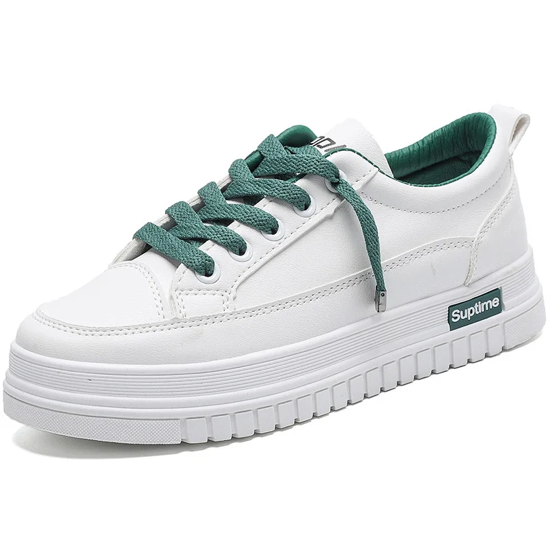 

Women Spring 2020 New Basic White Shoes Students Flat Running Shoes Women Lace-up Platform Shoes for Women Zapatos De Mujer