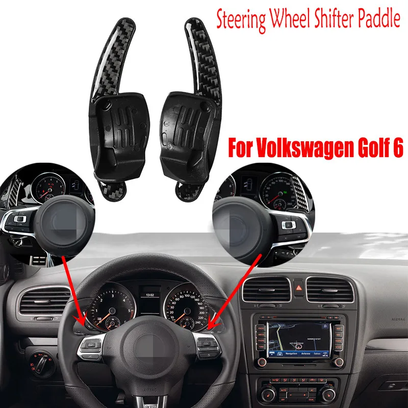 

For Volkswagen Golf 6 GTI R MK6 2008-2012 Real Carbon Fiber Car Accessories Interior Parts Steering Wheel Shift Paddle